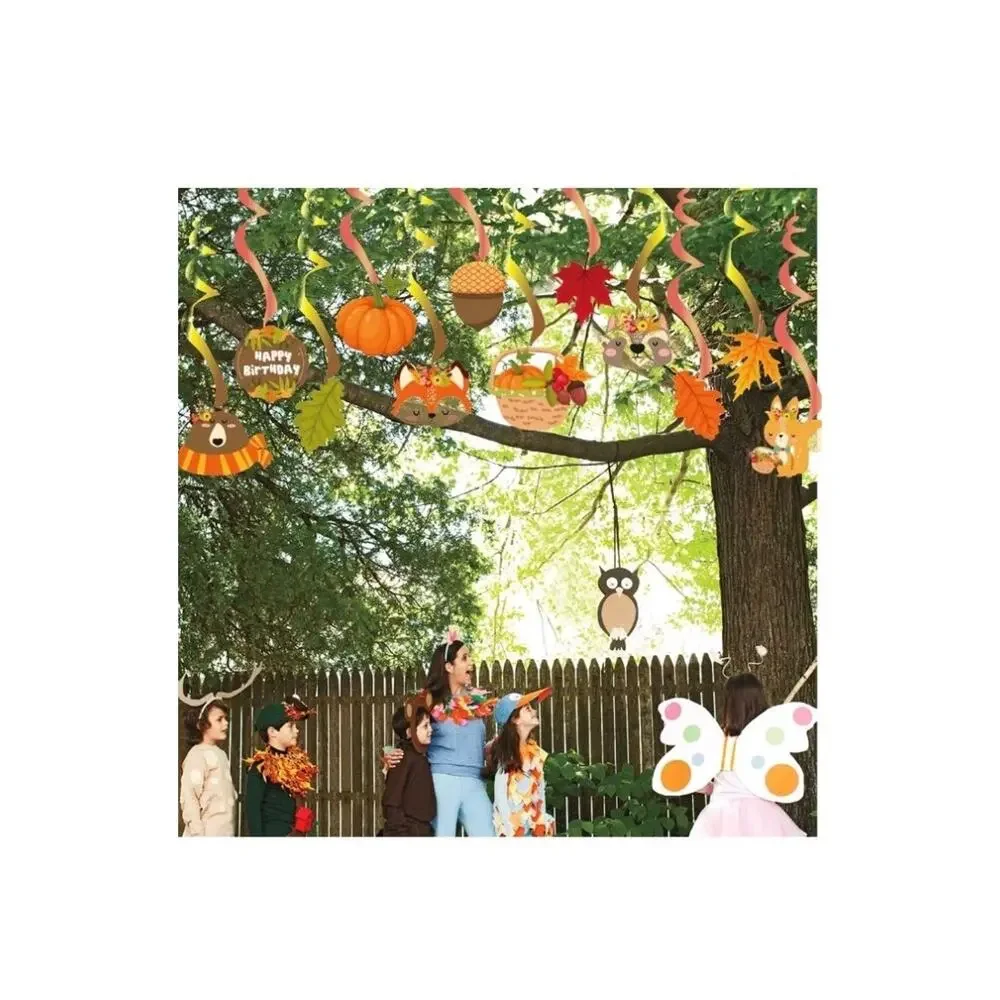 Fall Hanging Swirls Thanksgiving & Halloween Party Ceiling Decorations Set